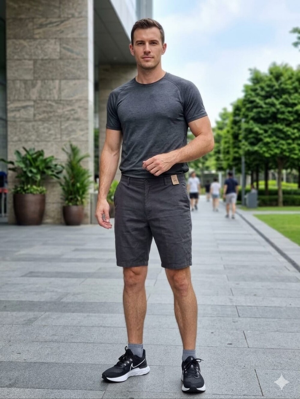 Calvin Klein Dark Gray Cotton Chino Shorts